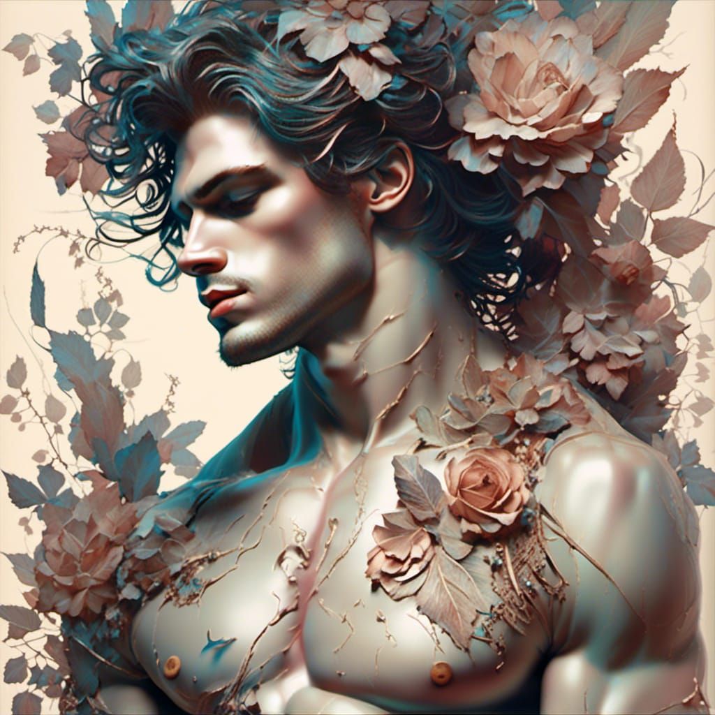 Abstract Portrait of a Muscular Man