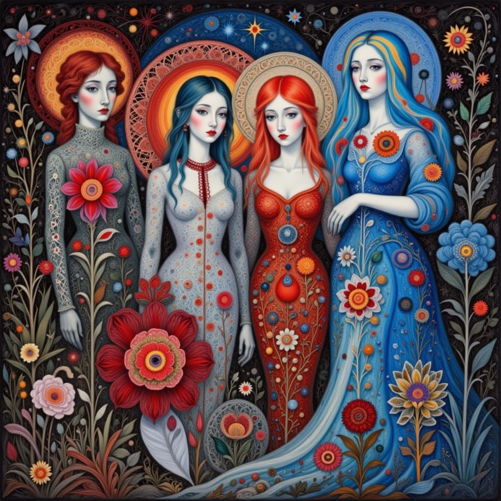 Botanical Fae and Surreal Figures