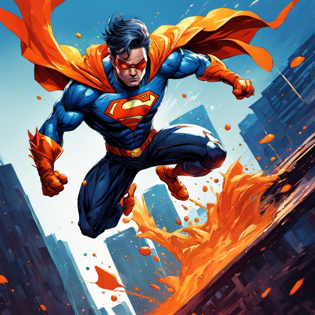 DC Superhero Parkour Between Buildings in Cosmic Style