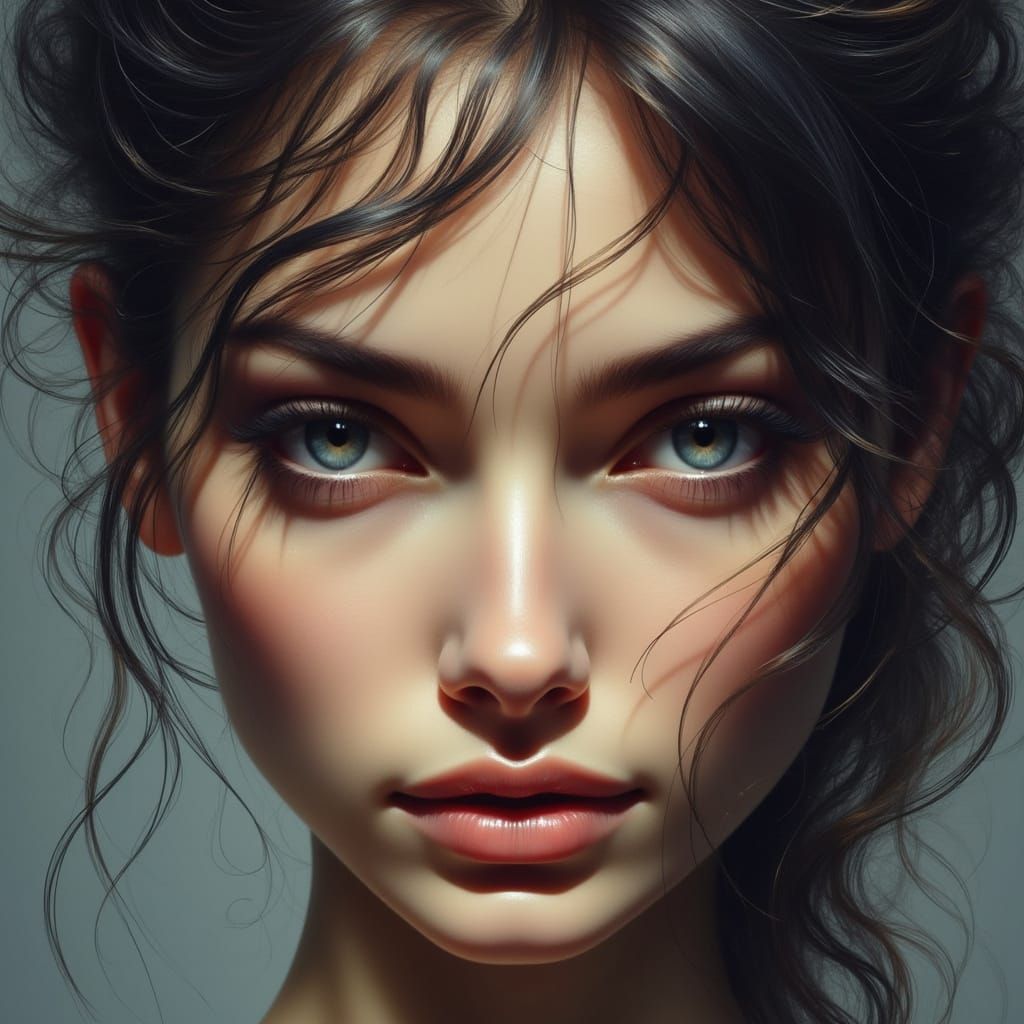 Intense Indigo Gaze: A Cinematic Portrait