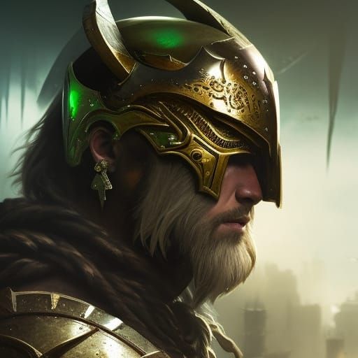 Barbarian Chief Portrait in Dark Fantasy Style