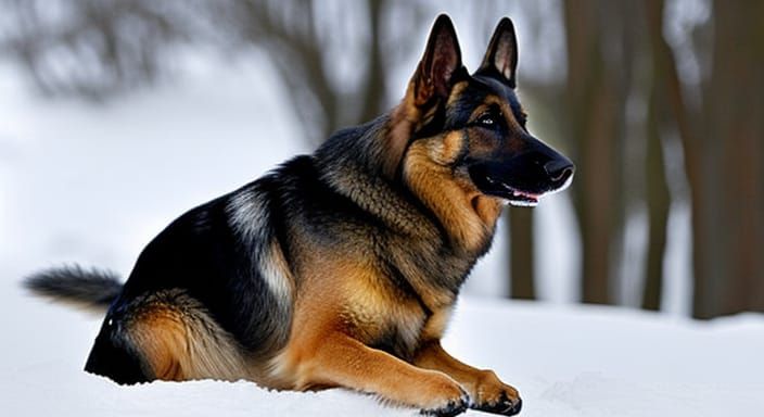Loyal German Shepherd Dog Portrait