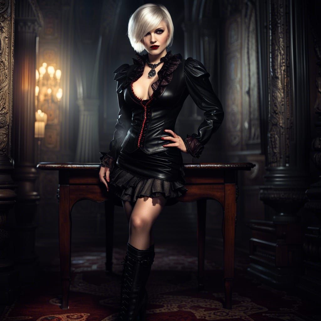 Sensual Vampire Countess in Atmospheric Horror Style