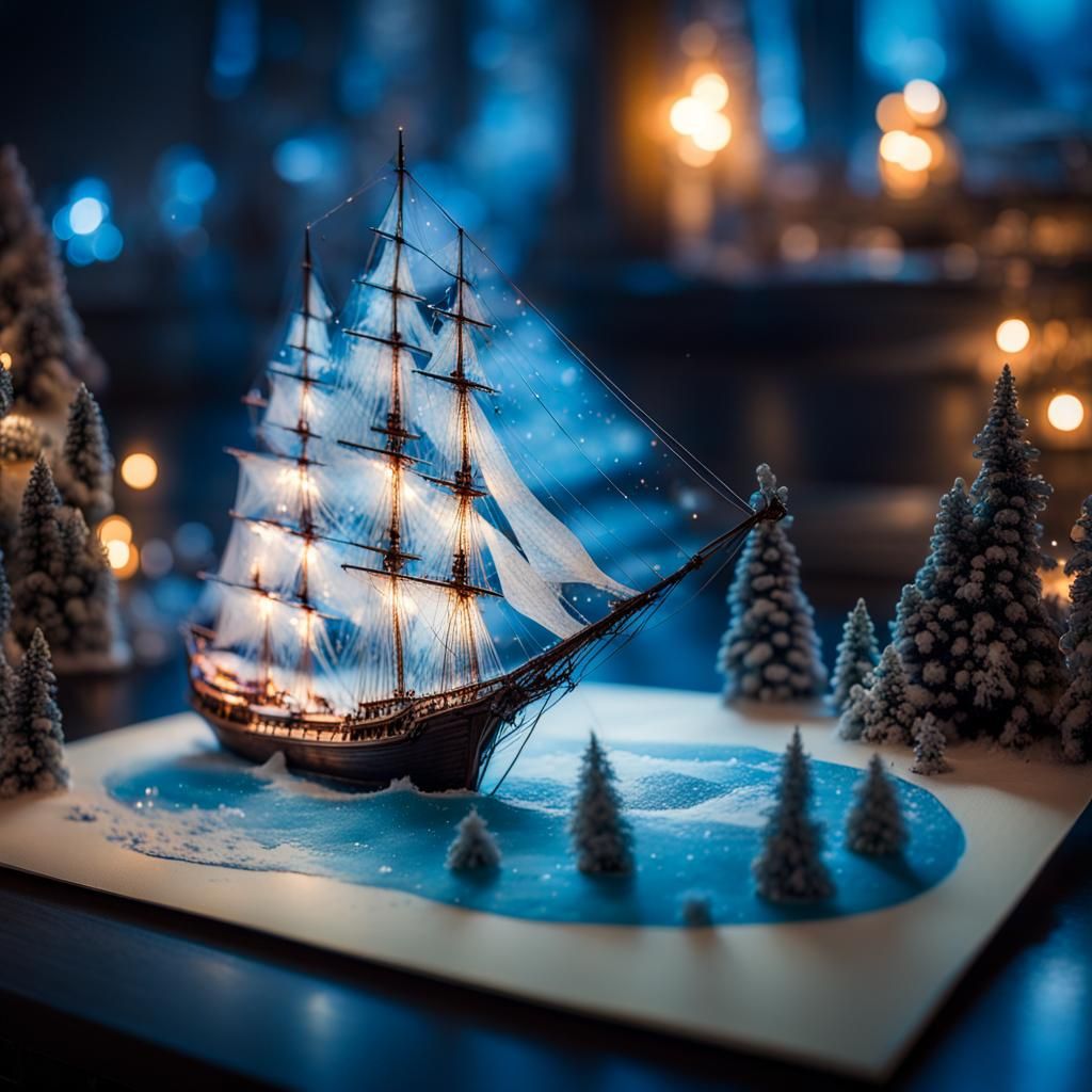 Miniature Winter Wonderland in Vintage Postcard