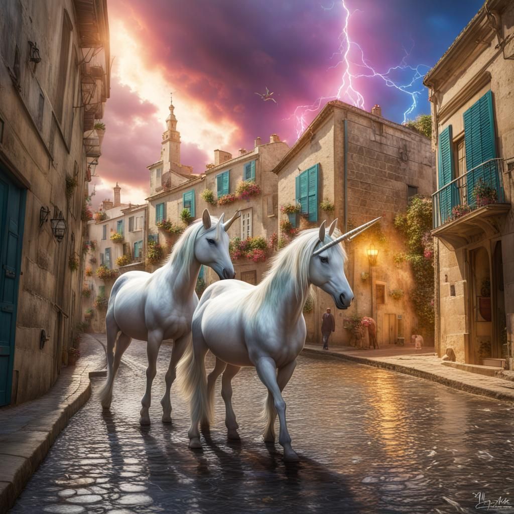 Unicorns in Malta: Surreal Cel-Shaded Masterpiece