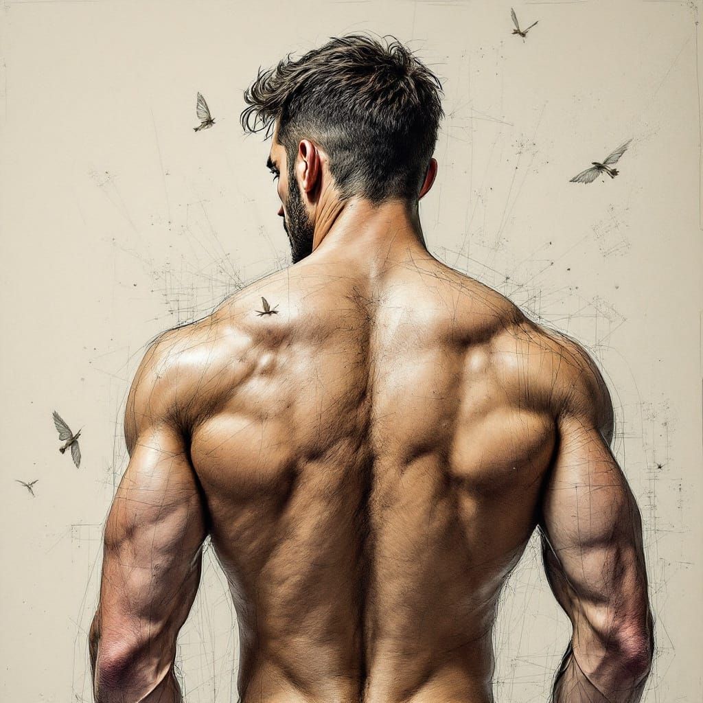 Attractive Male Figure in Schematic Style