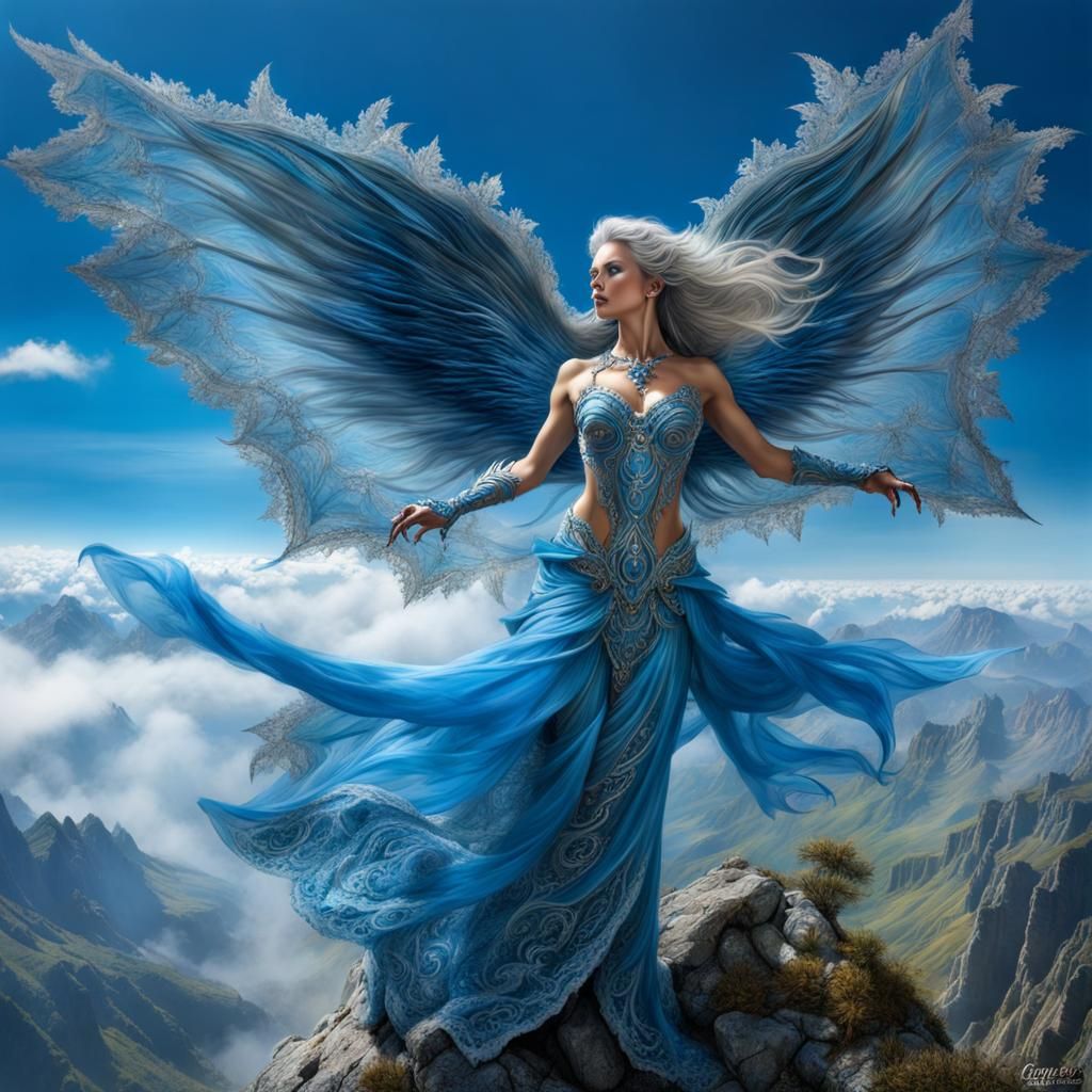 Air Elemental Casting Magic: Hyperdetailed Fantasy Art