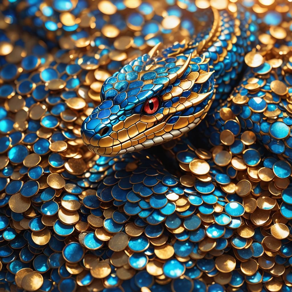 Glistening Jeweled Viper in Anime 3D Style