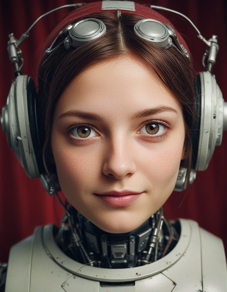 Photorealistic Android Portrait in Impressionistic Style