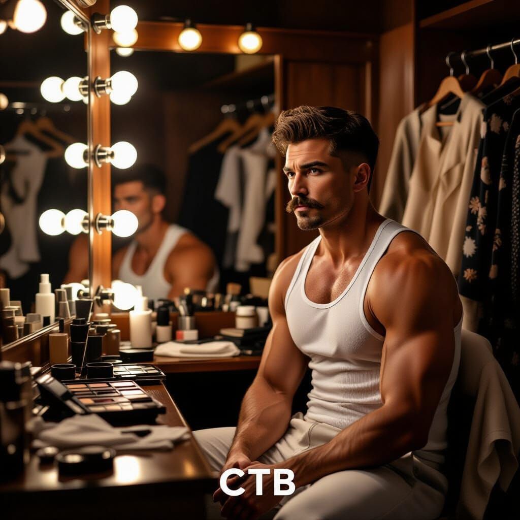 Man in Dressing Room Reflects Quietly