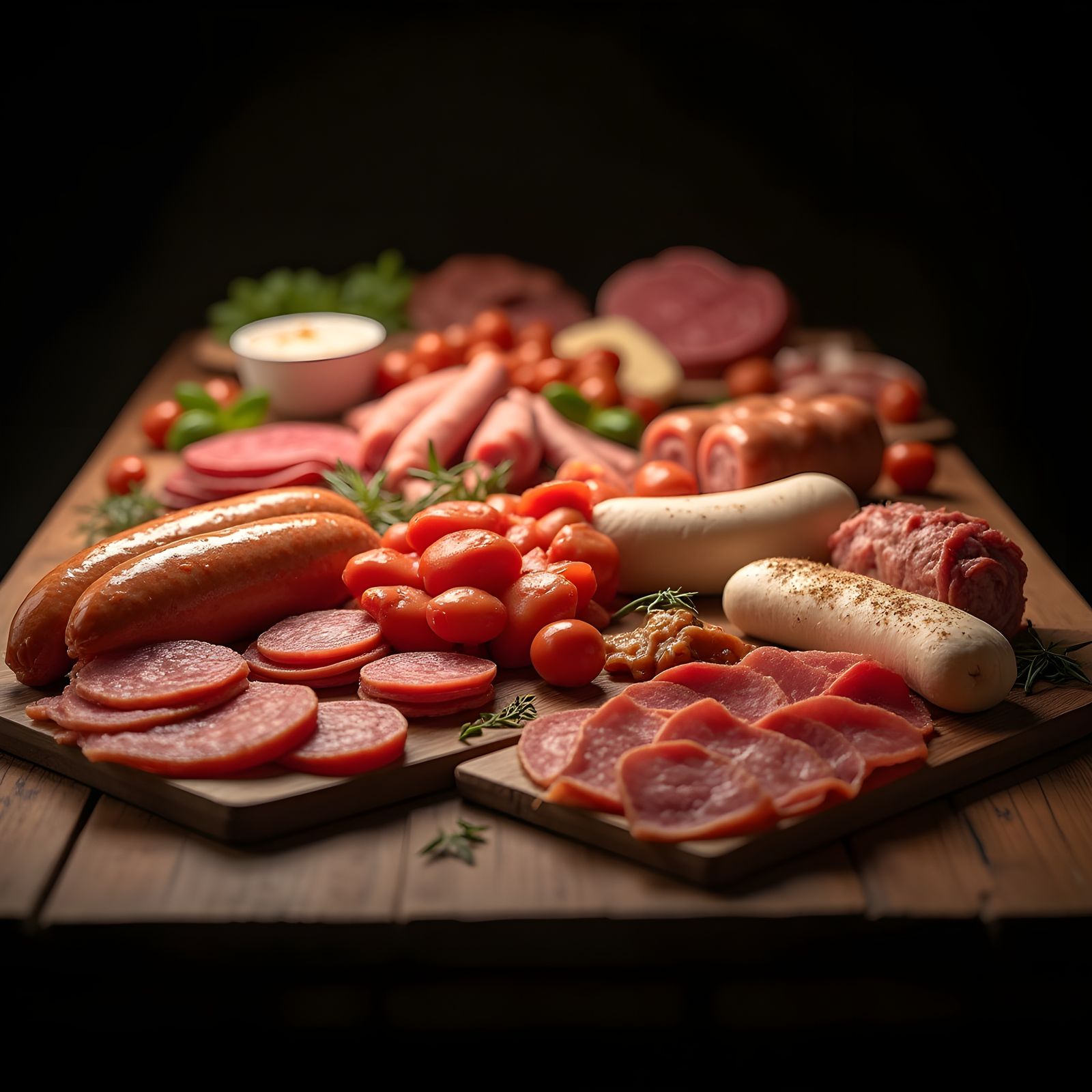 Sausage Still Life in Modern Photography Style