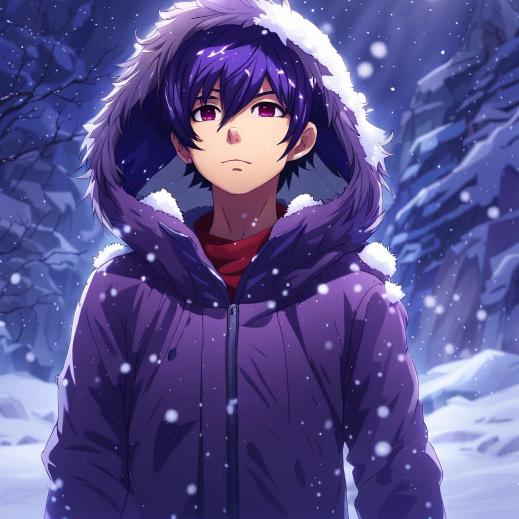 Anime Boy with Snow Storm Powers in 4K