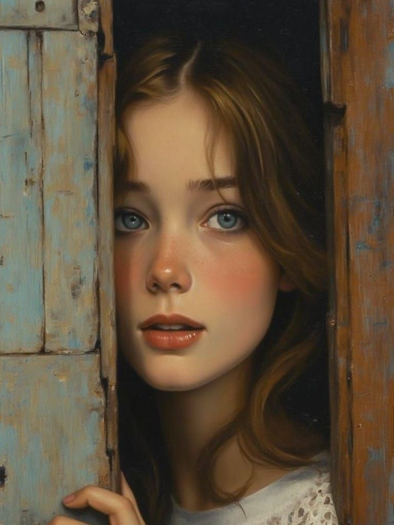 Surrealist Artwork with Hidden Woman's Face in a Dreamlike A...