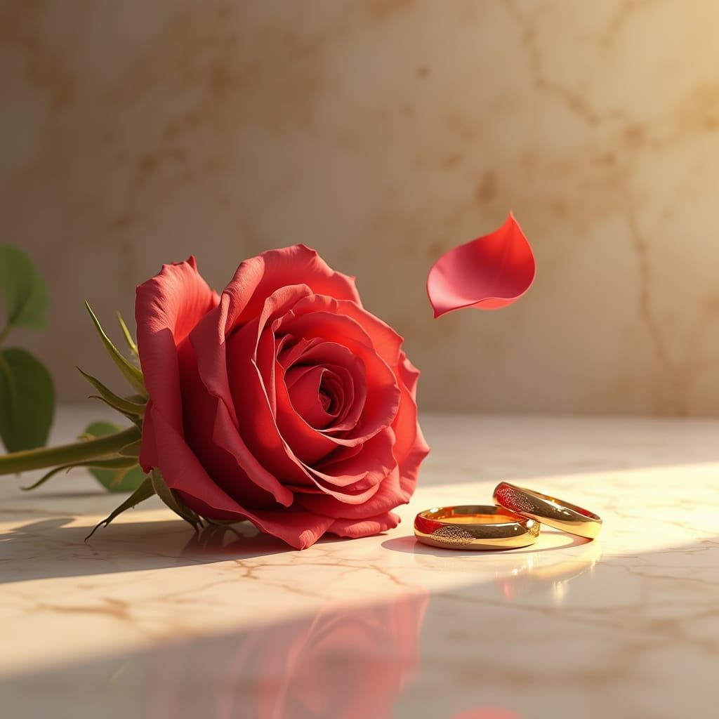 Romantic Wedding Moment in Dreamlike Realism