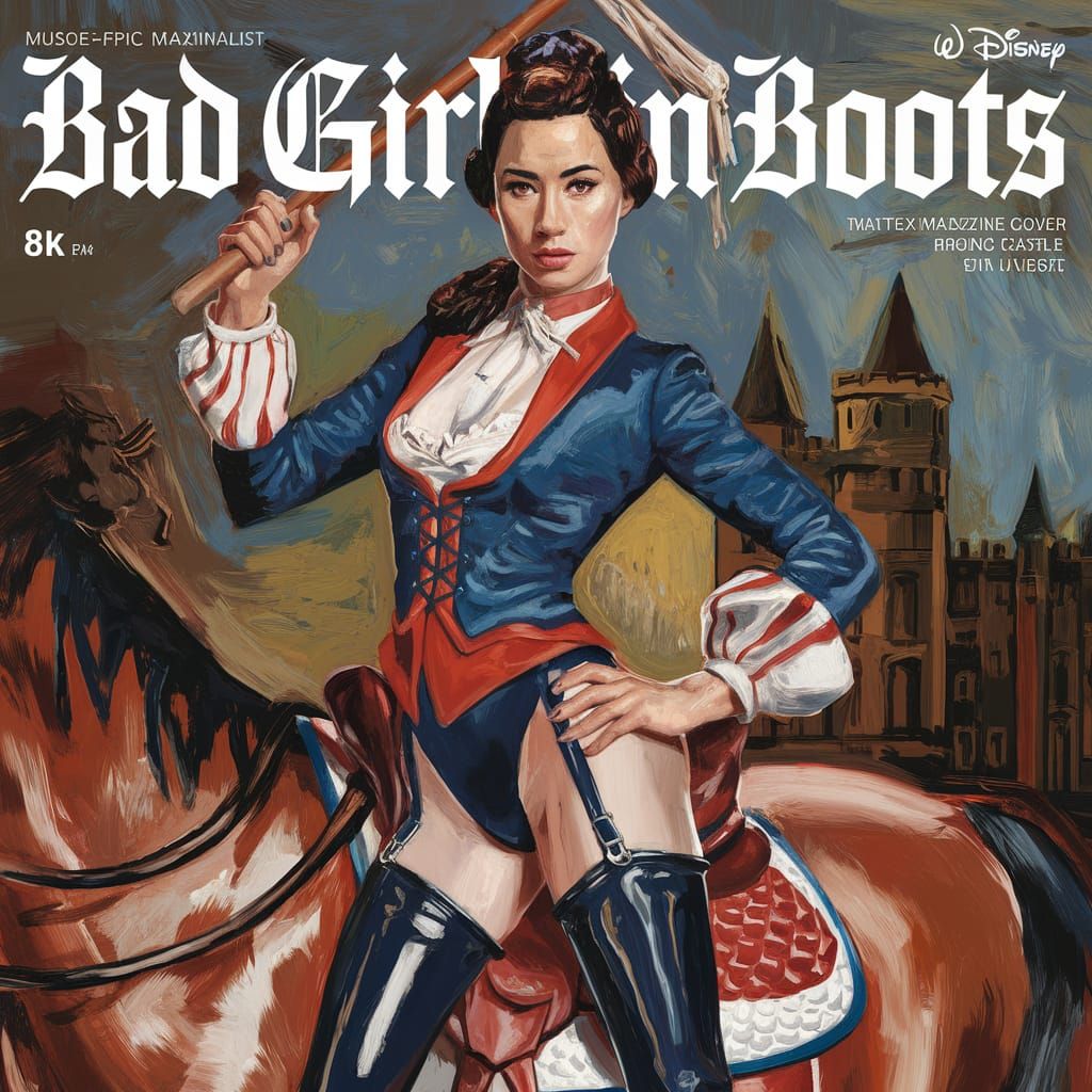 Elegant Bad Girls In Boots Magazine Cover Art in Impressioni...