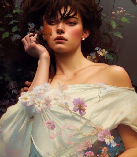 Interpretación de Flora, diosa de la naturaleza de Tiziano.