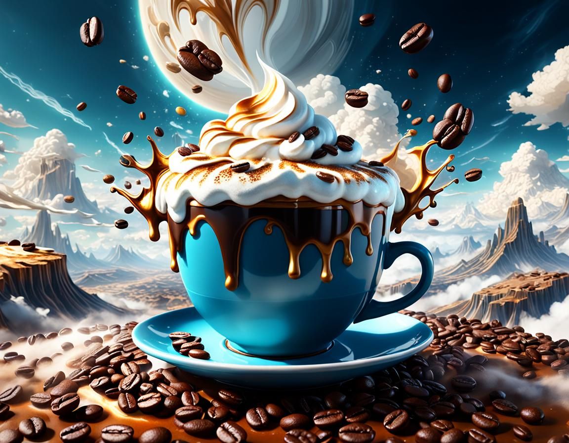 Coffee Fantasy World: Lattes and Espresso in the Sky