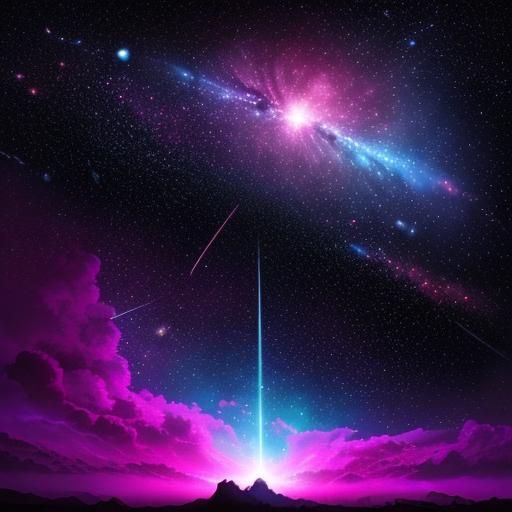 The Big Bang: Colorful Nebulas in Retro Style