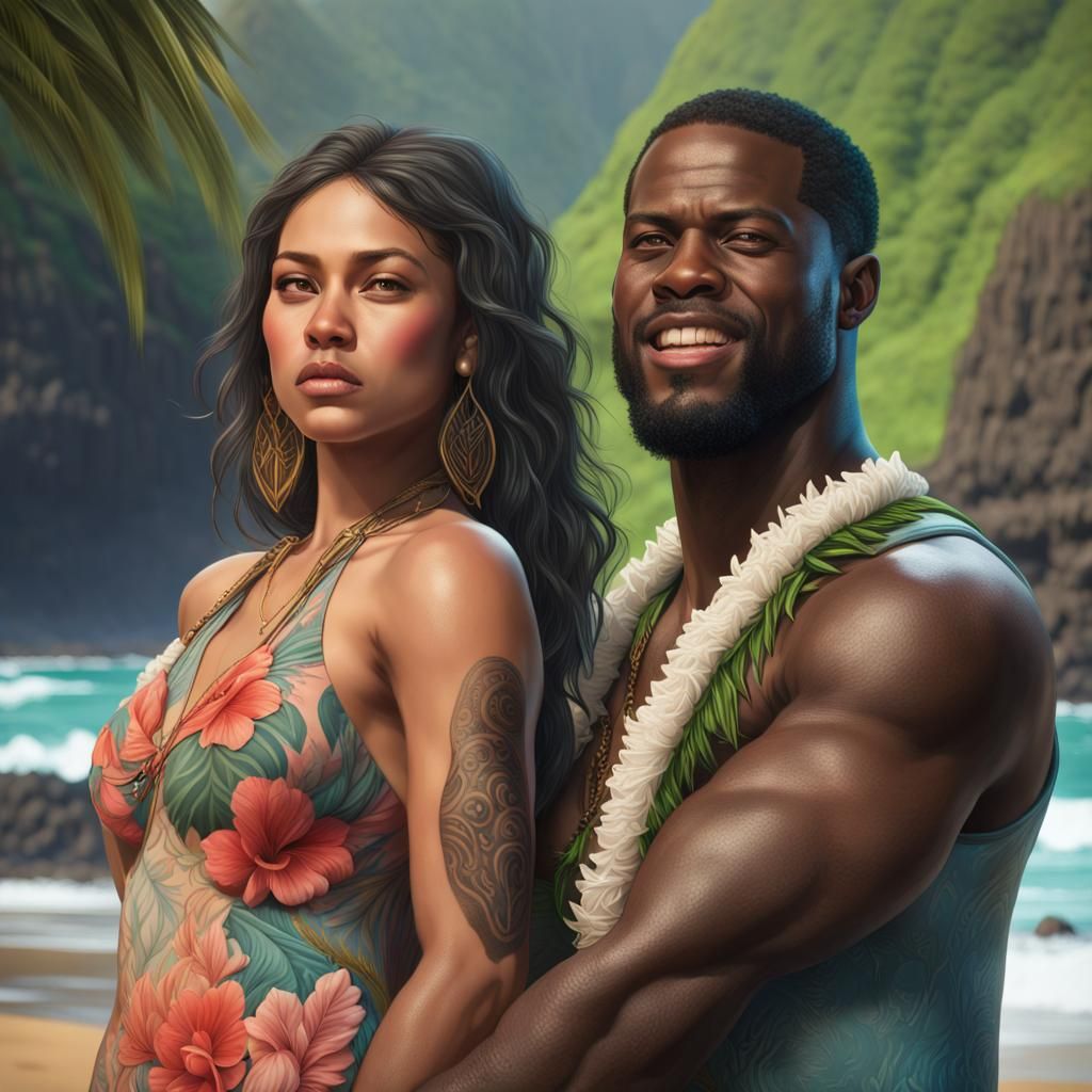 Kevin Hart Portrait in Art Nouveau Style