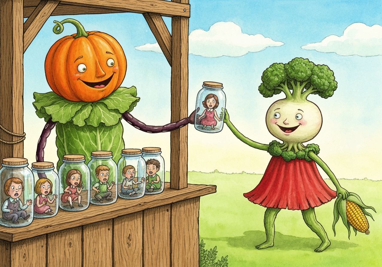 Vegetable People Sell Tiny Humans at Farmstand