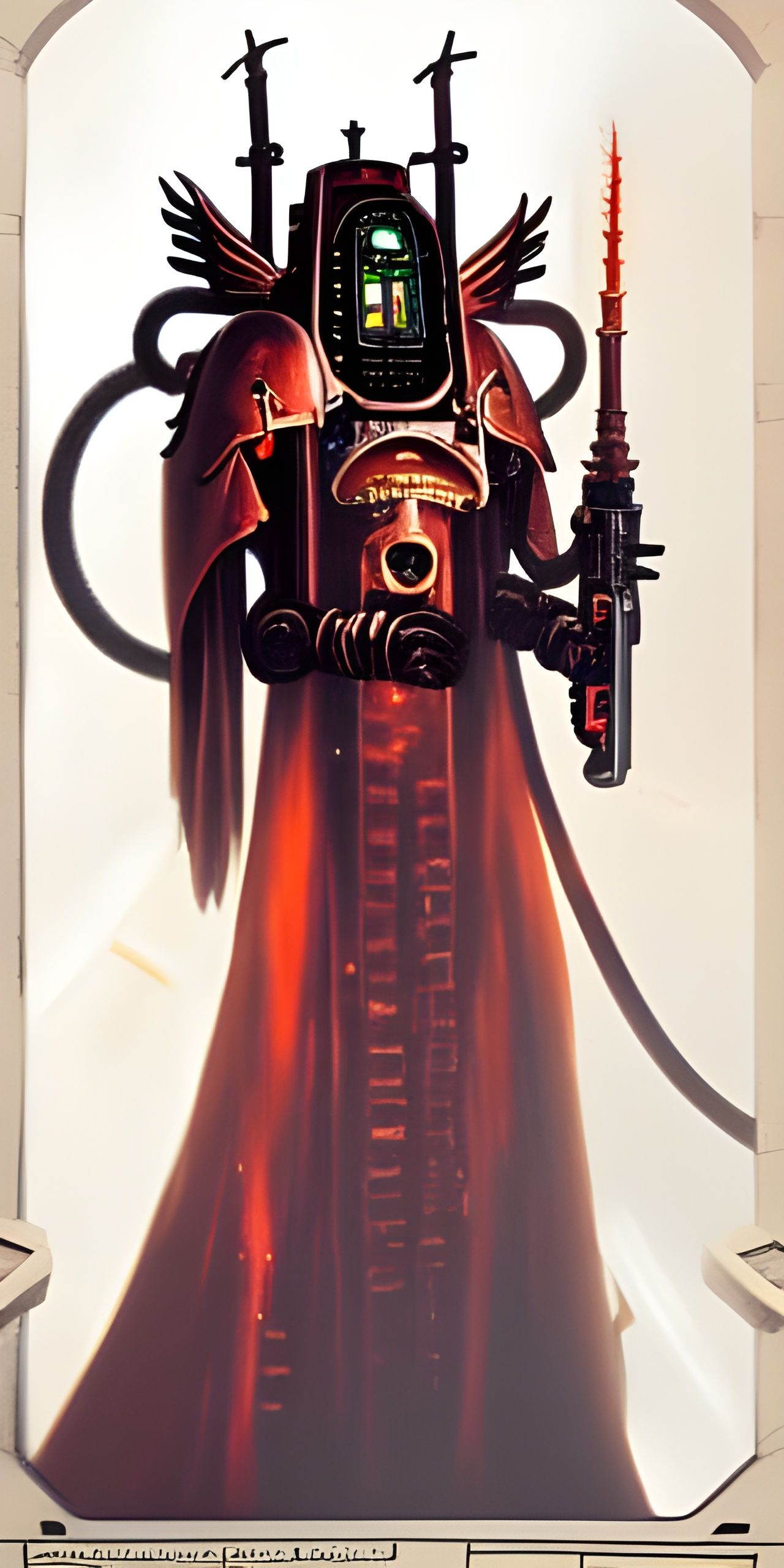 Adeptus Mechanicus Cult in Fire: Warhammer 40K Illustration