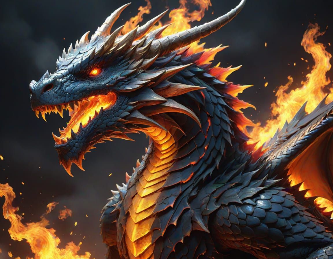 Infernal Dragon Conceived in Anime Style