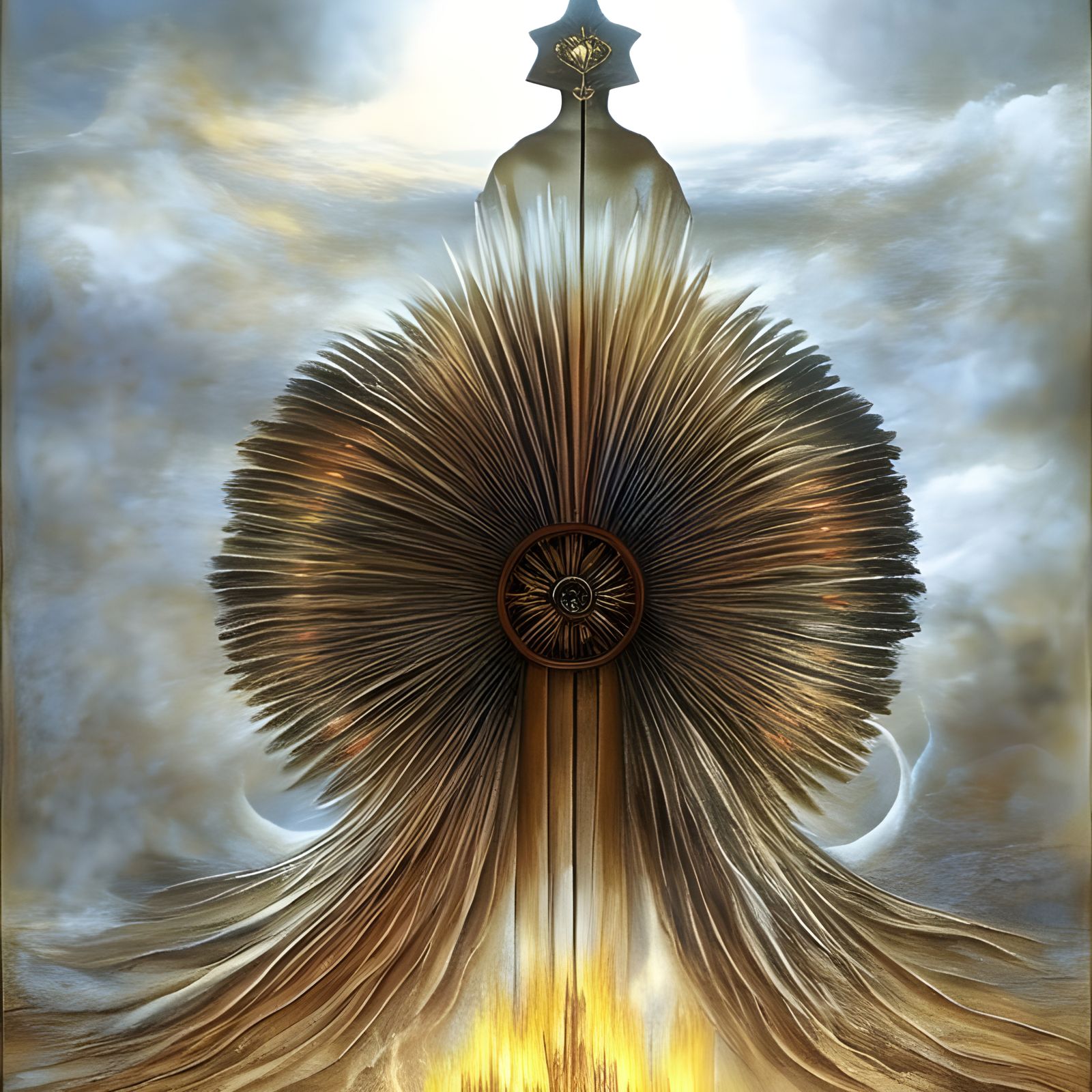 Symbolic Depiction of the Four Elements as Oil Painting