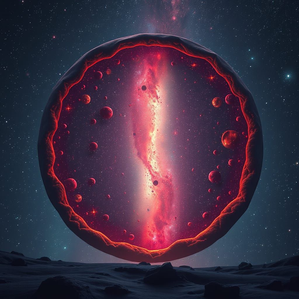 Pizza Galaxy: A Futuristic Neon Landscape