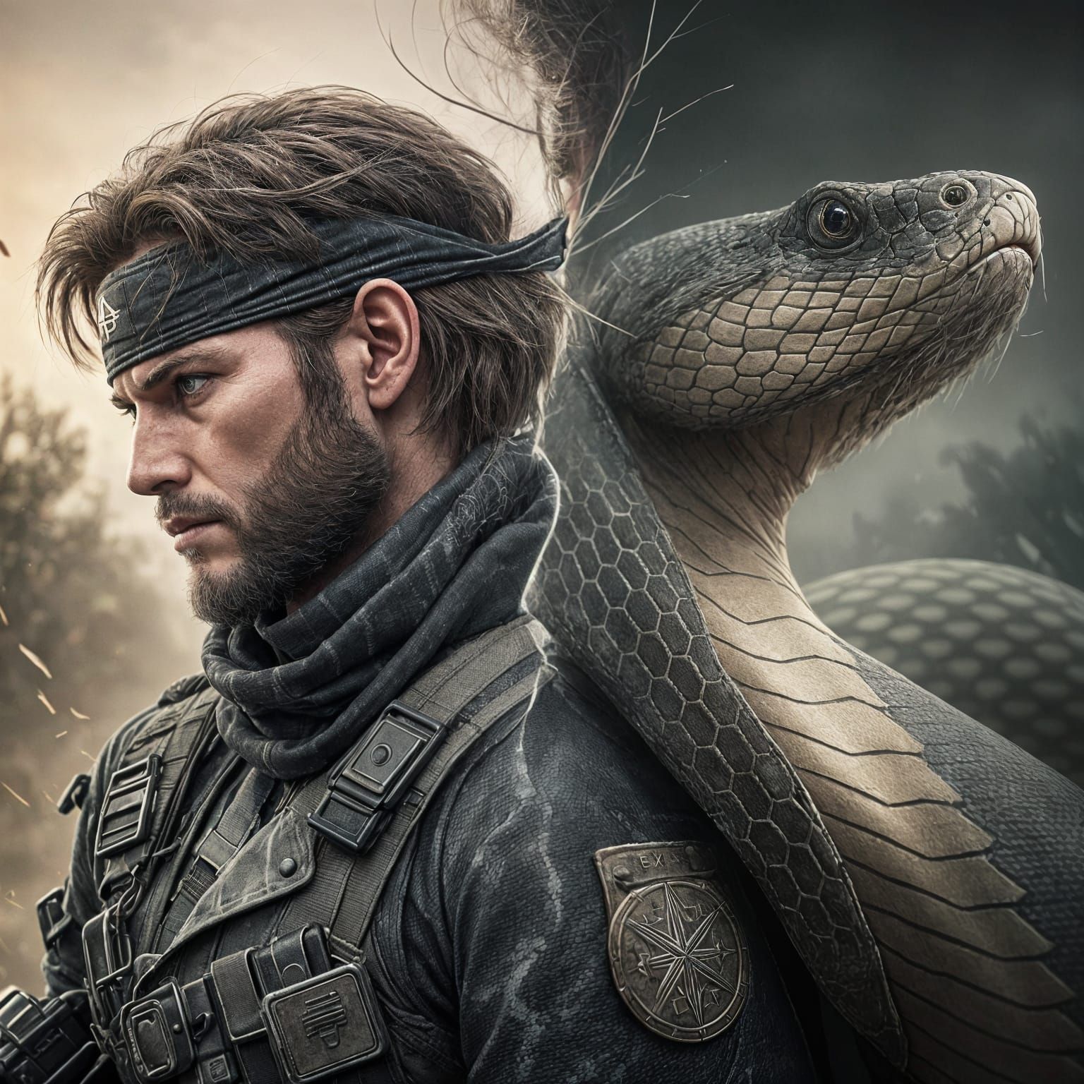 Split-Faced Snake: A Haunting Portrait of Resilience