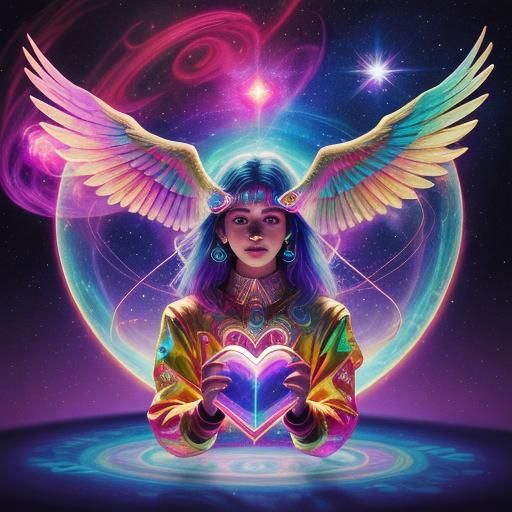 Holographic Cosmic Love Heart by Pablo Amaringo