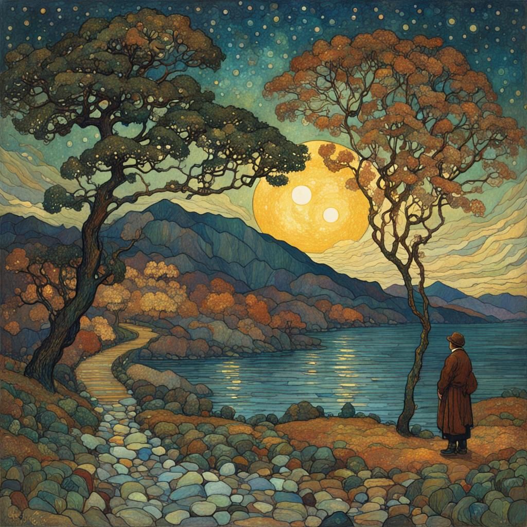 Surreal Landscape Inspired by Art Nouveau Masters