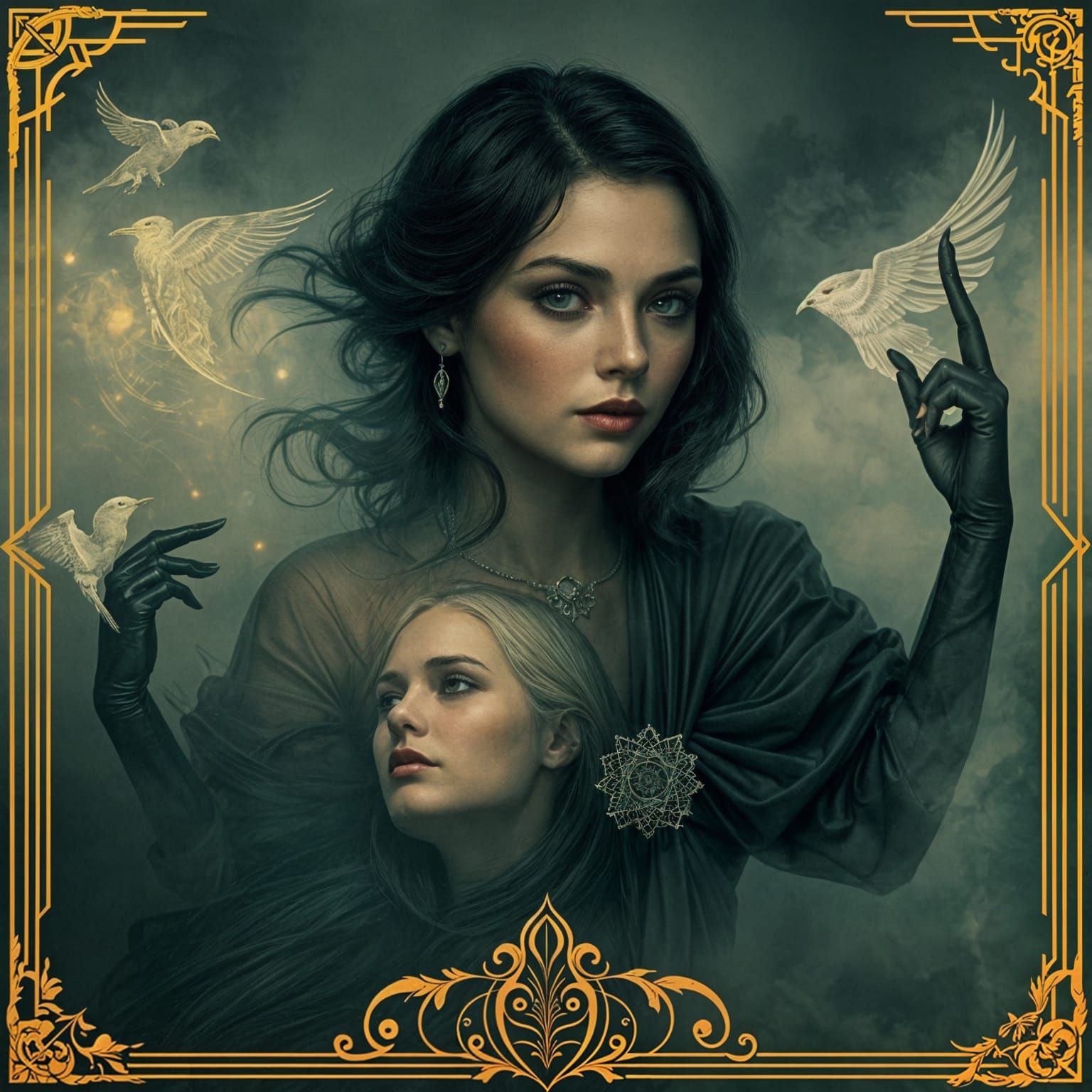 Mysterious Woman in Fog: Golden Age Illustration