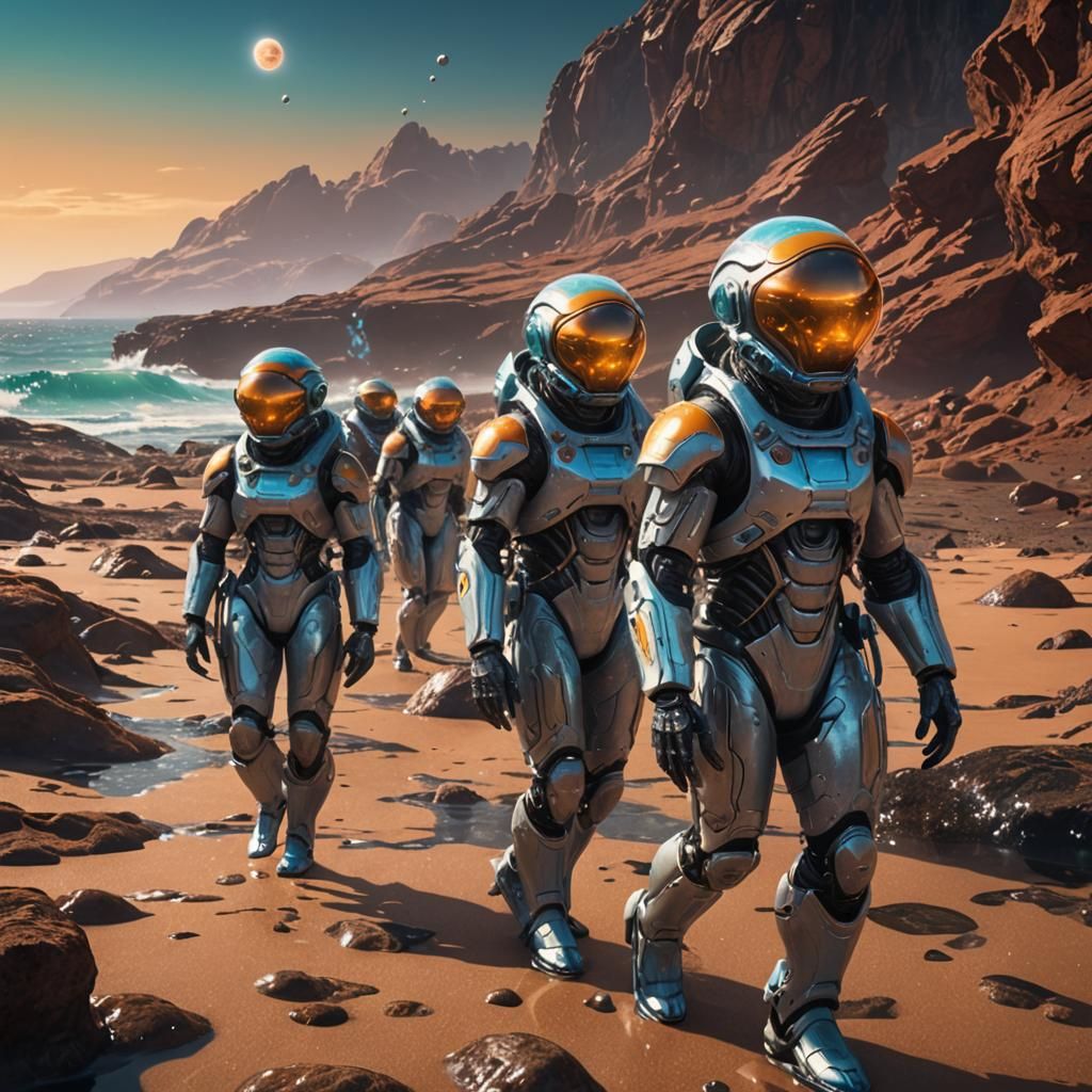 Bioluminescent Alien in Europa Ocean: Hyperrealistic Concept...