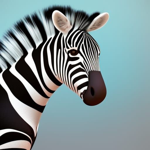 Cute Zebra in 3D Digital Art Style