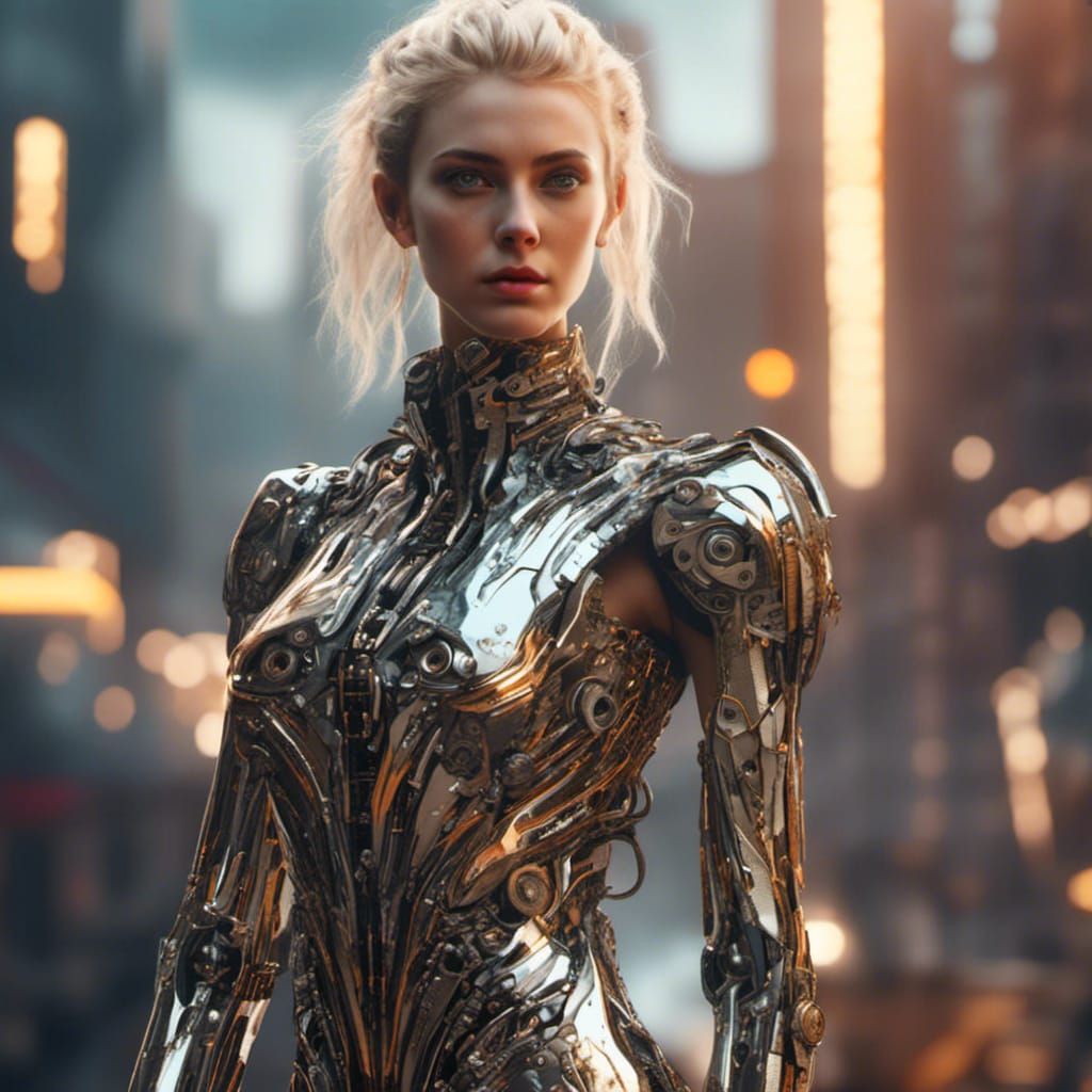 Cyborg Princess in Cyberpunk Style, Unreal Engine 5