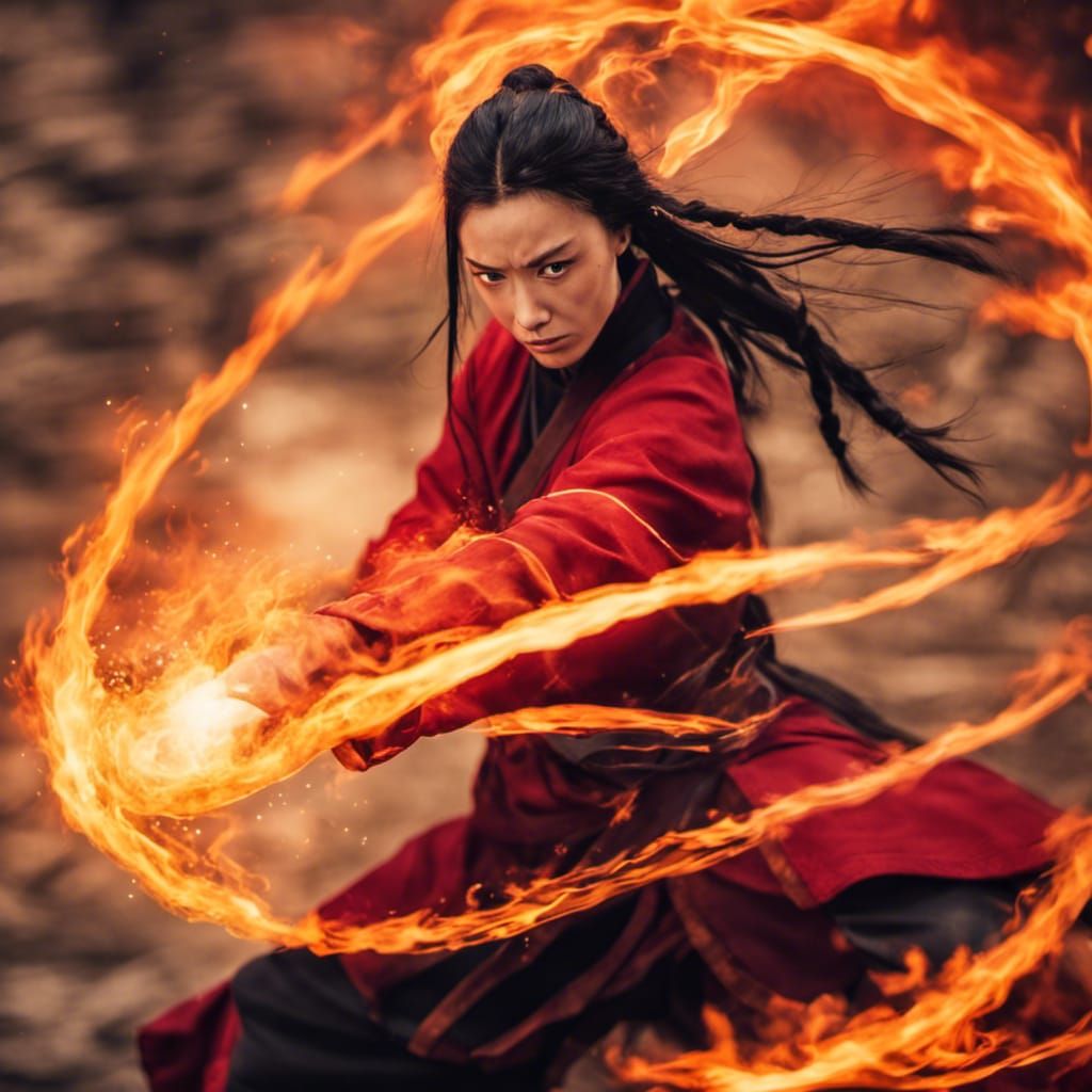 Fire Bender in Intense Agni Kai Duel