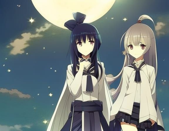 Anime Style Moon Illustration