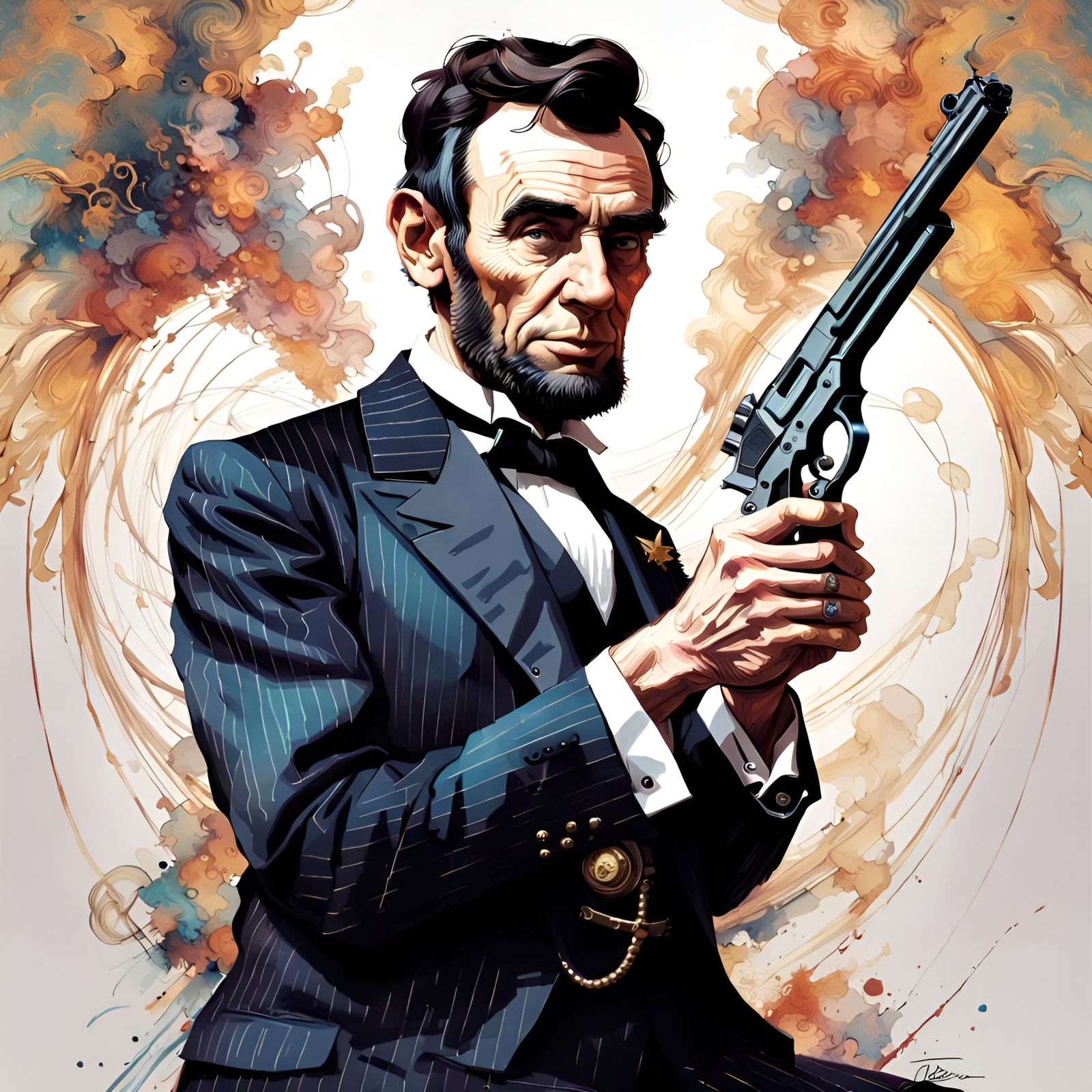 Abraham Lincoln as James Bond Portrait