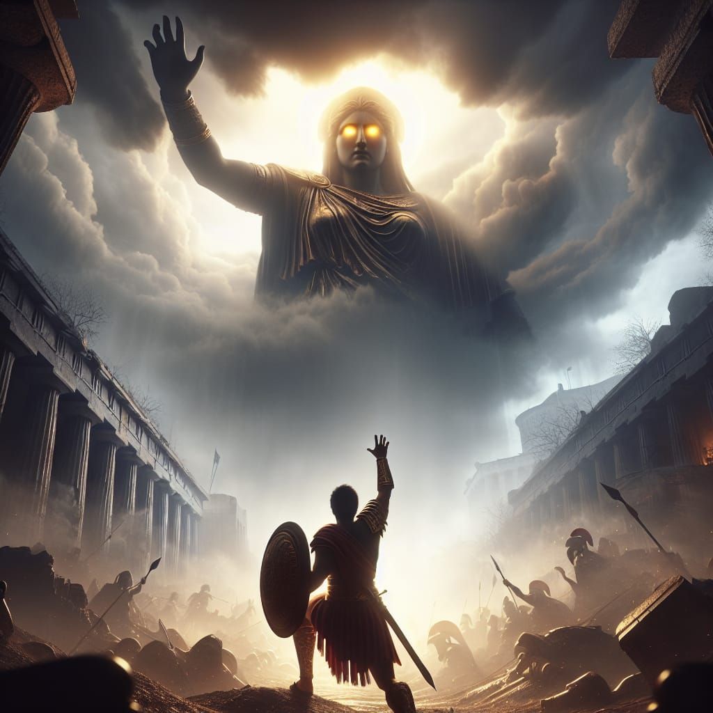 Victory salute to Athena Nike