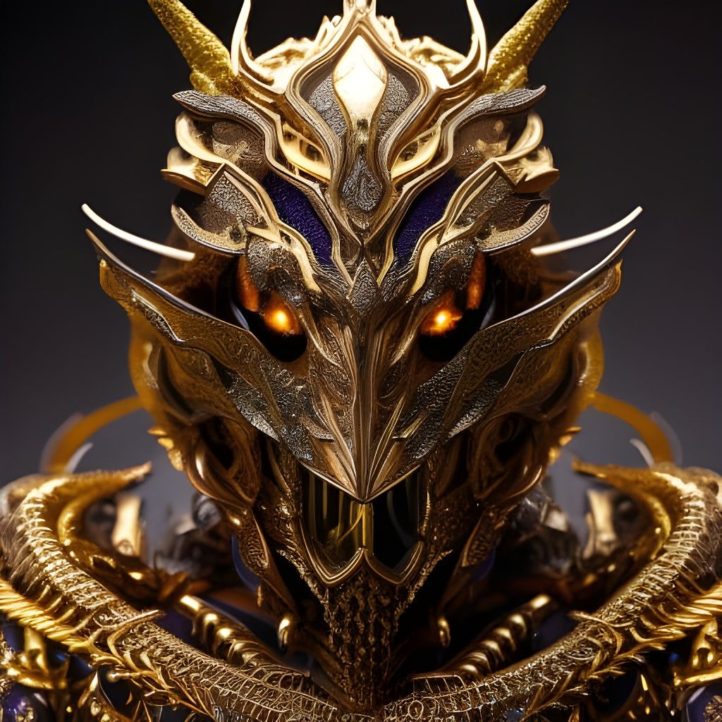 Spectacular Dragon-Orc-Elf in Ornate Armor