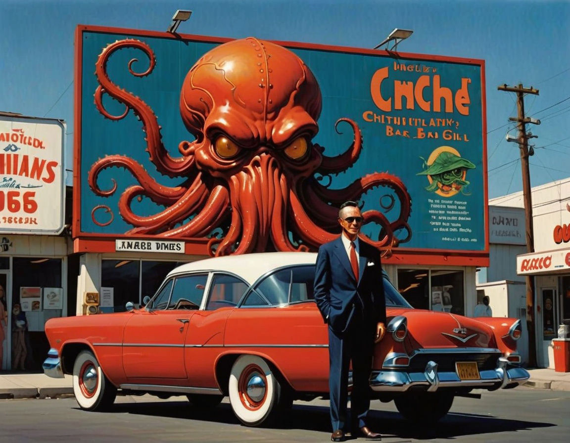 Cthulhu's Happy Hour in Retro Style
