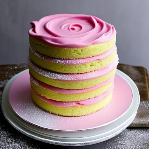Elegant Tiered Victorian Sponge Cake with Pink Icing