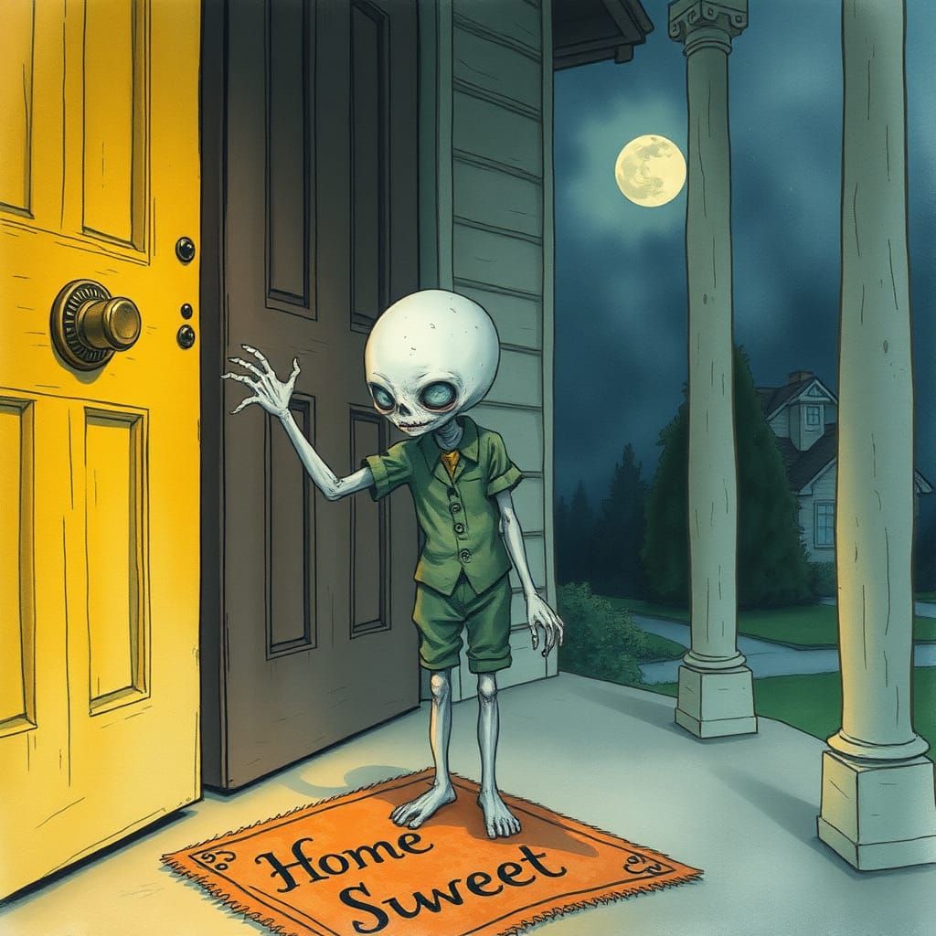 Eerie Undead Child Knocks on Door