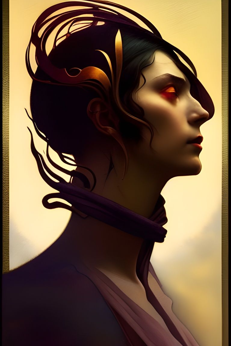 Dark Magician Portrait in Watercolor Style