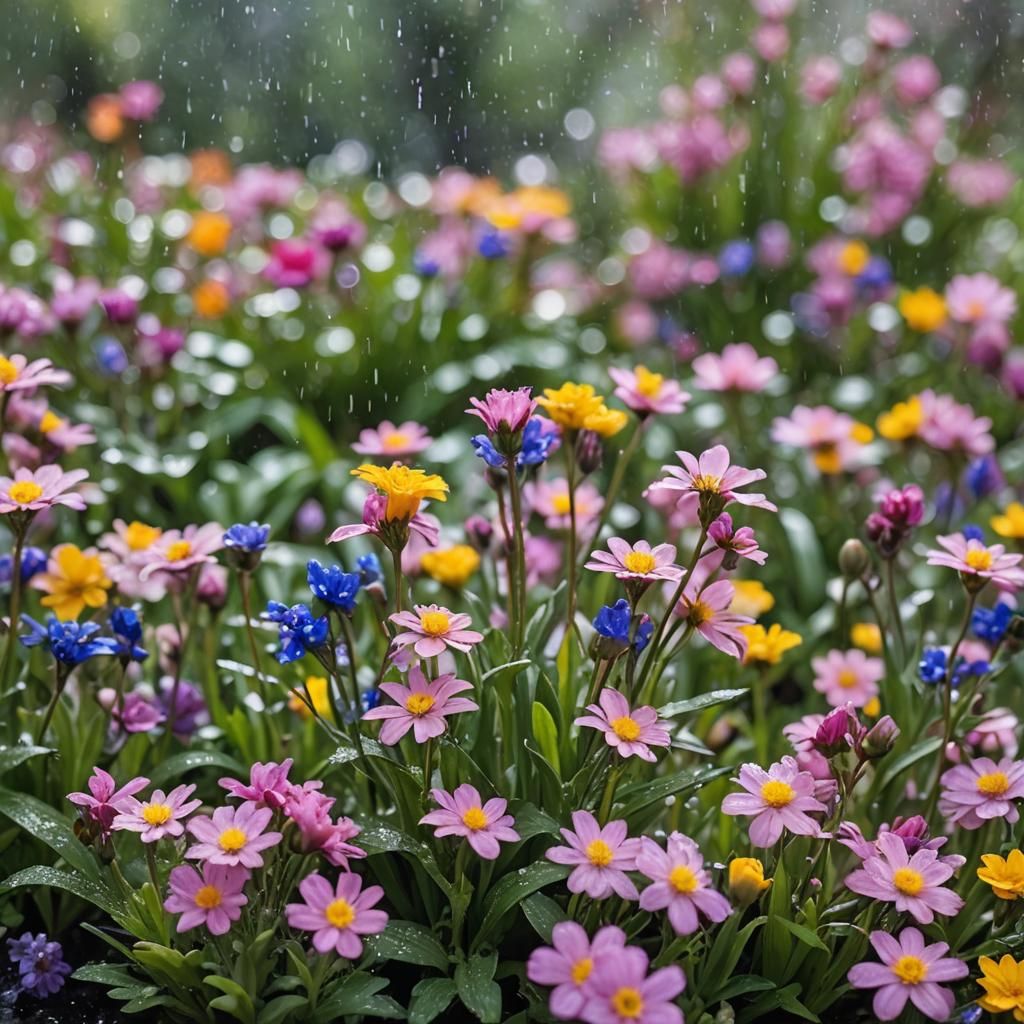 Spring Flowers Glistening: Professional Photography