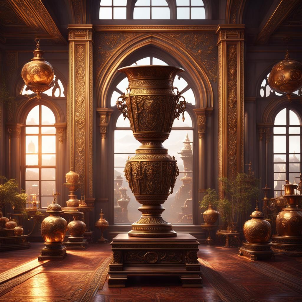 Bronze Vase in Beautiful Room: Fantasy Concept Art