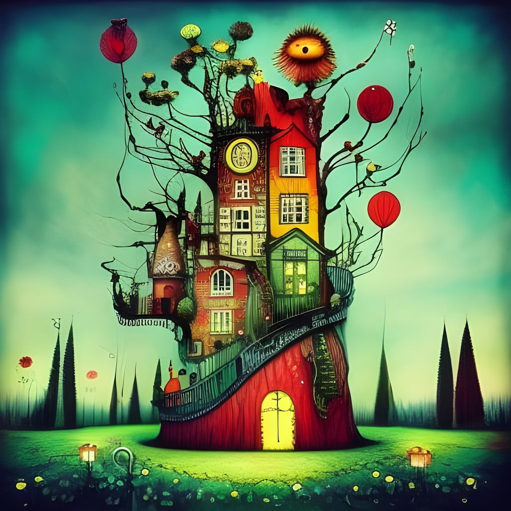 Whimsilandia Illustration in Alexander Jansson Style