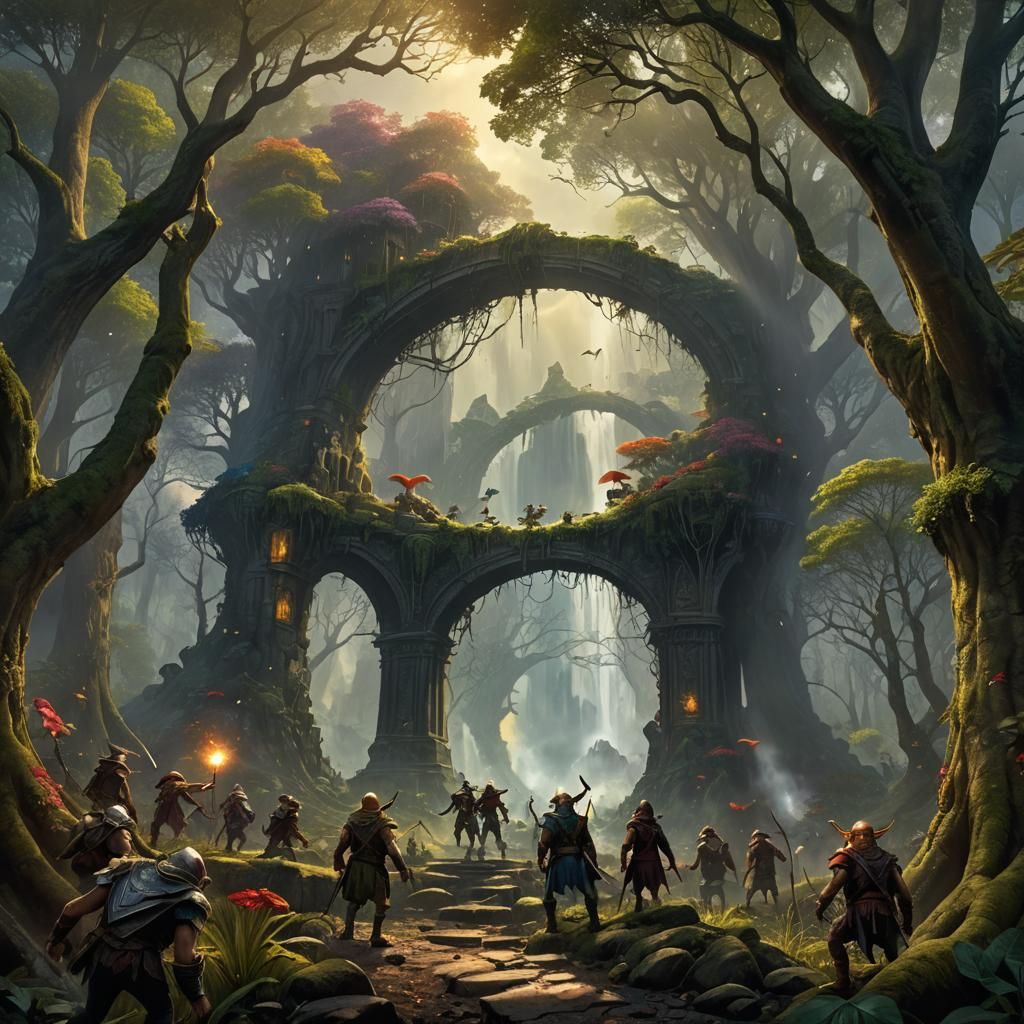 Elves and Goblins Clash in Mystical Forest