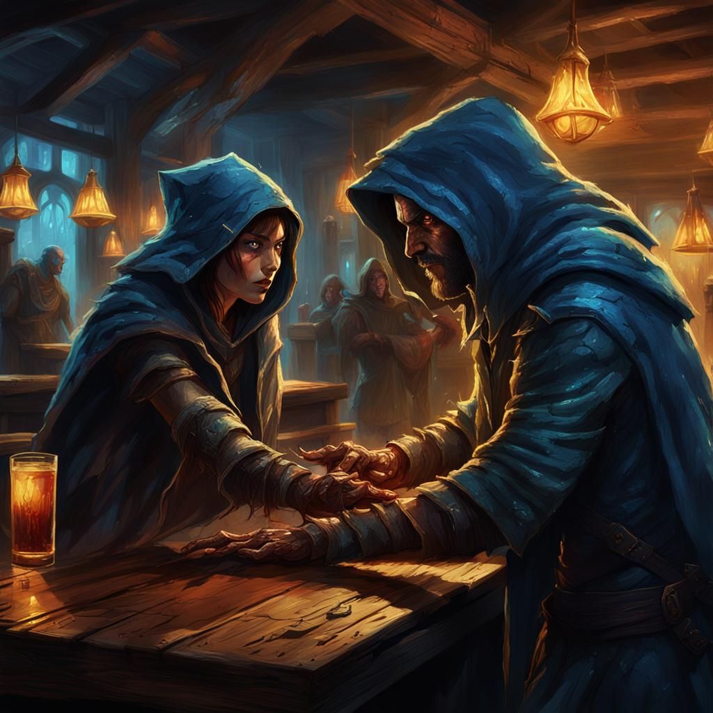 Elf Conjures Magic in a Mystical Bar: Matte Painting