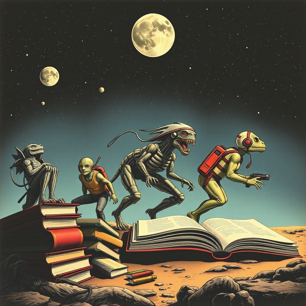 Retro-Futuristic Evolution with Sci-Fi Books